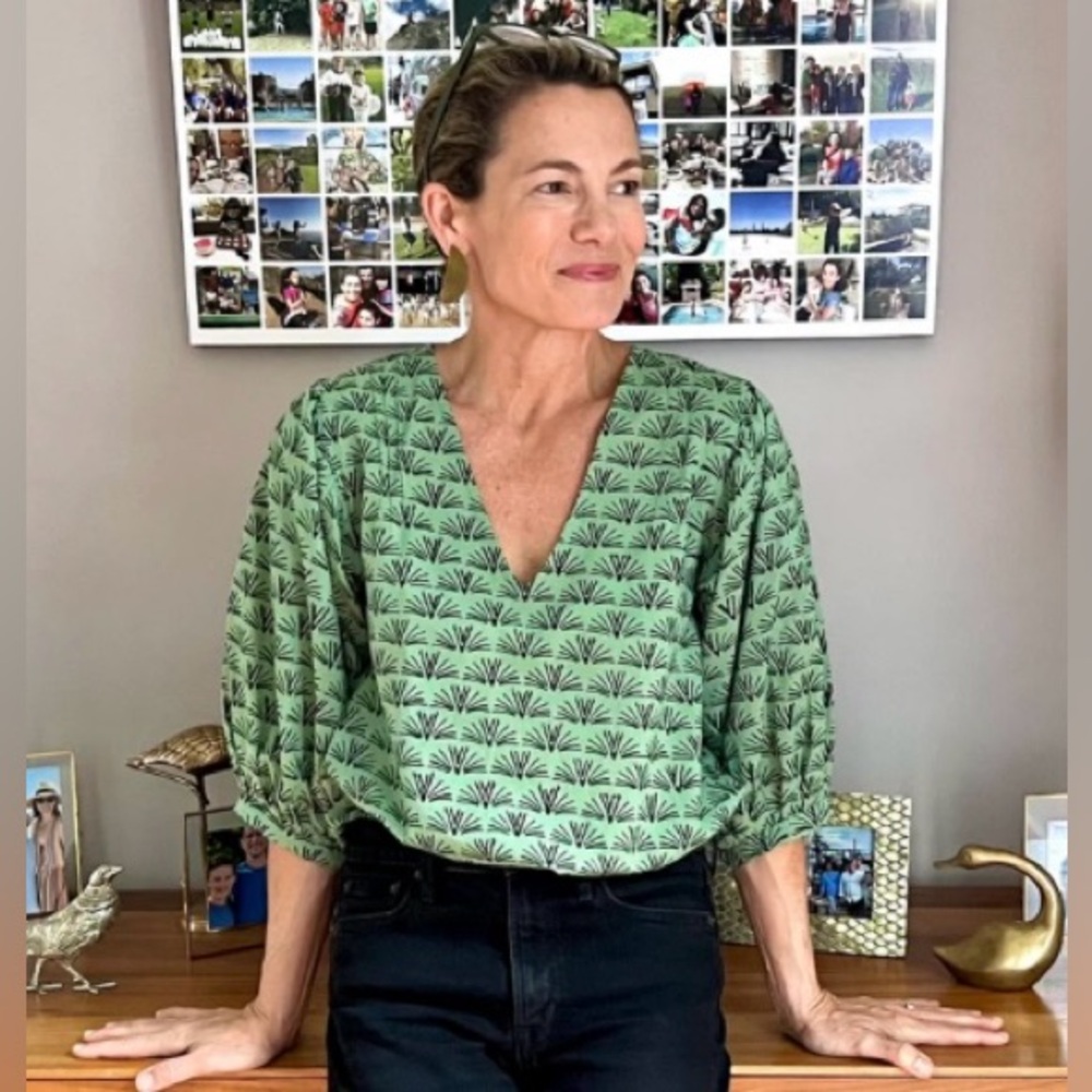 Beastly Threads Green Blackbuck Puffy
Sleeve Blouse
